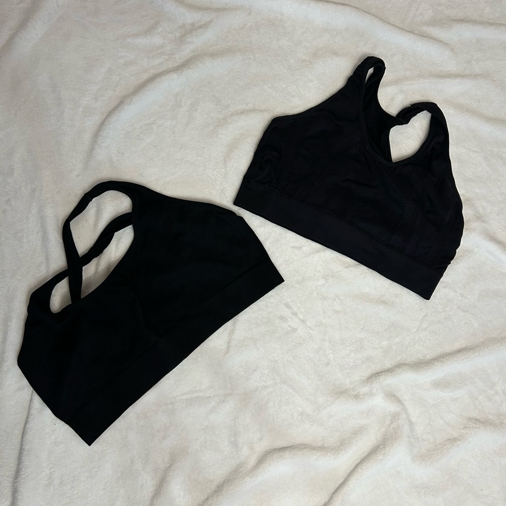 Women's Black Sports Bra Set
